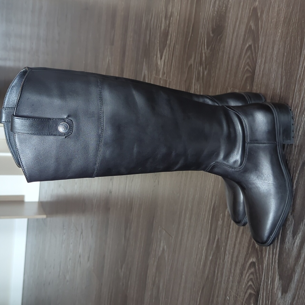 NIB Sam Edelman Drina Knee High Riding Boots in Black Leather
